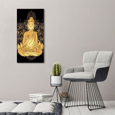 Quadro stampa su vetro verticale Buddha e mandala