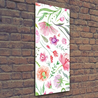 Quadro in vetro verticale Fiori selvatici