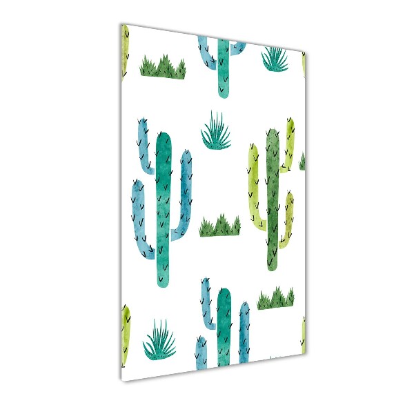 Quadro di vetro verticale Cactus