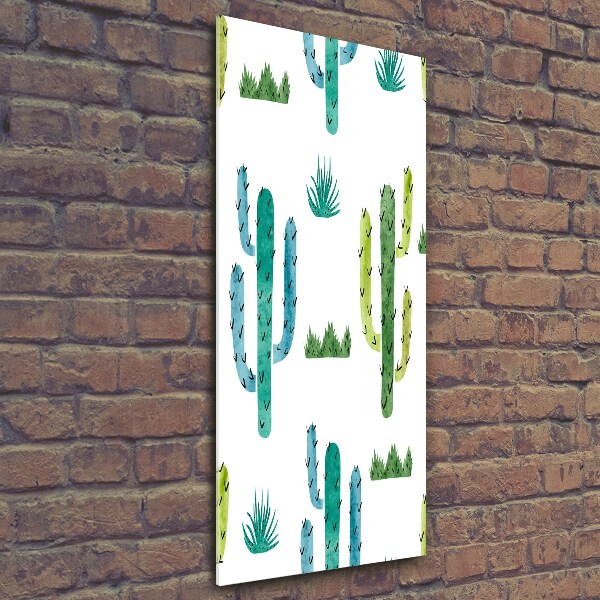 Quadro di vetro verticale Cactus