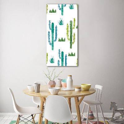 Quadro di vetro verticale Cactus