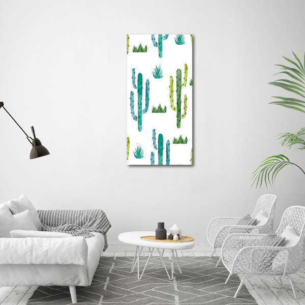 Quadro di vetro verticale Cactus