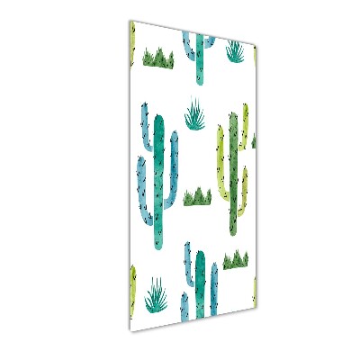 Quadro di vetro verticale Cactus