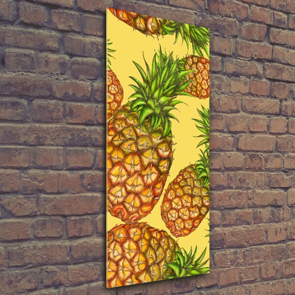 Quadro in vetro verticale Ananas