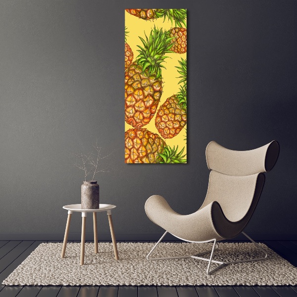 Quadro in vetro verticale Ananas