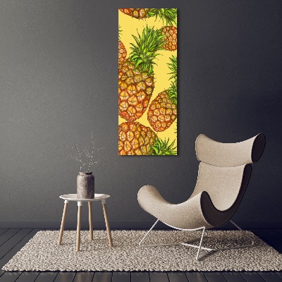 Quadro in vetro verticale Ananas