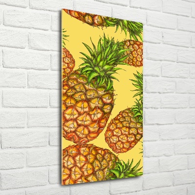 Quadro in vetro verticale Ananas