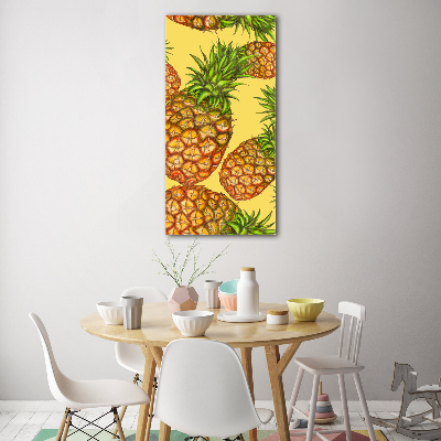 Quadro in vetro verticale Ananas