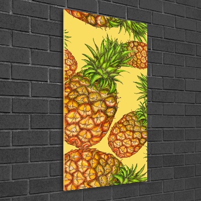 Quadro in vetro verticale Ananas