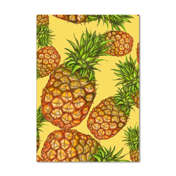 Quadro in vetro verticale Ananas