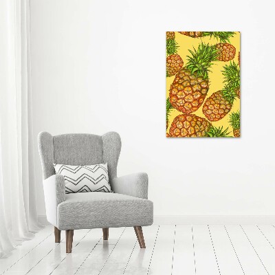 Quadro in vetro verticale Ananas