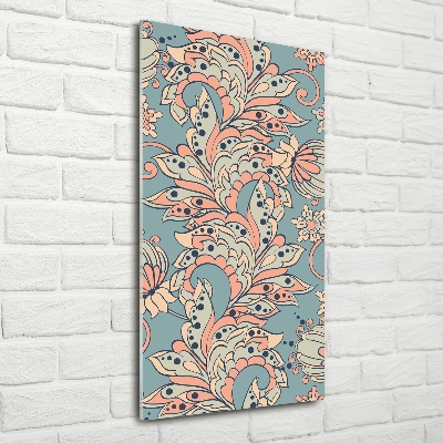 Quadro vetro verticale Fiori etnici