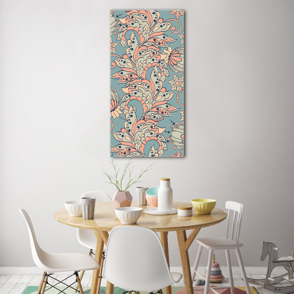 Quadro vetro verticale Fiori etnici