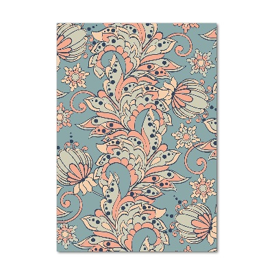 Quadro vetro verticale Fiori etnici