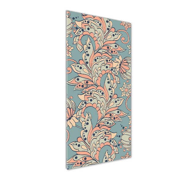 Quadro vetro verticale Fiori etnici