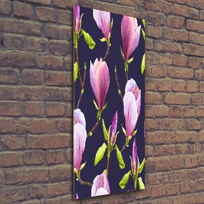 Quadro in vetro verticale Magnolia