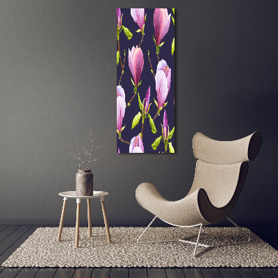 Quadro in vetro verticale Magnolia