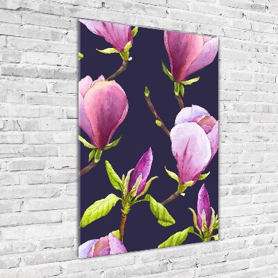 Quadro in vetro verticale Magnolia