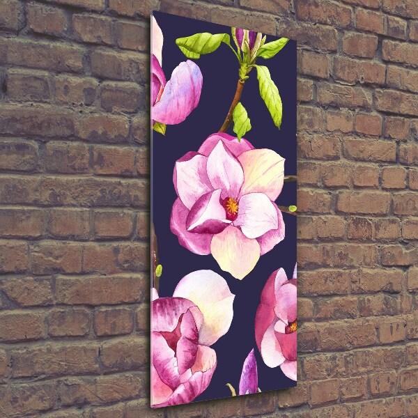 Quadro di vetro verticale Magnolia