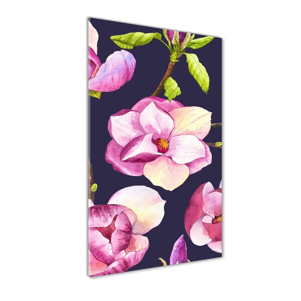 Quadro di vetro verticale Magnolia