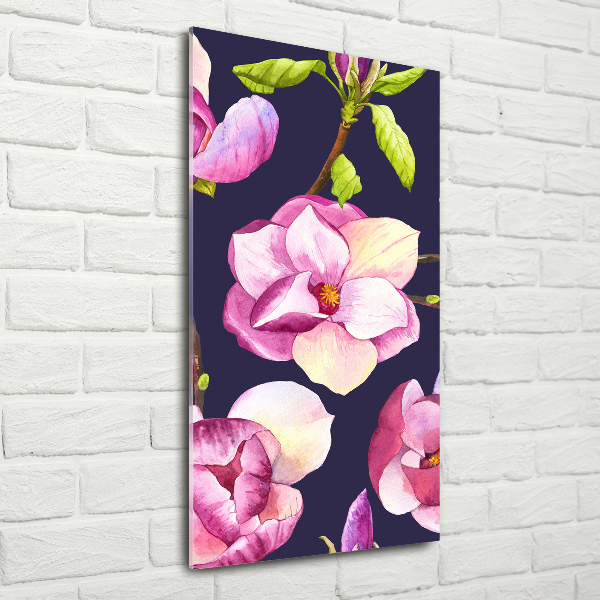 Quadro di vetro verticale Magnolia
