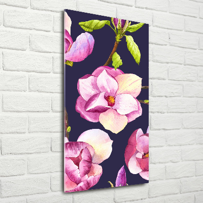 Quadro di vetro verticale Magnolia