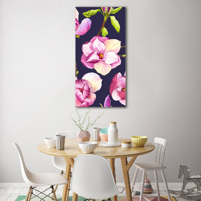 Quadro di vetro verticale Magnolia