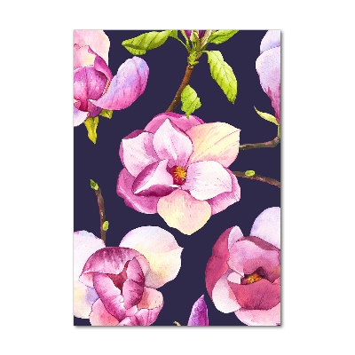 Quadro di vetro verticale Magnolia
