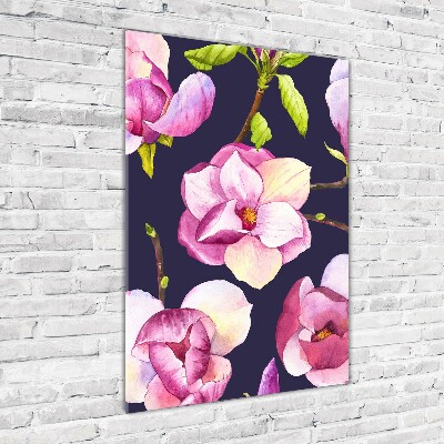 Quadro di vetro verticale Magnolia