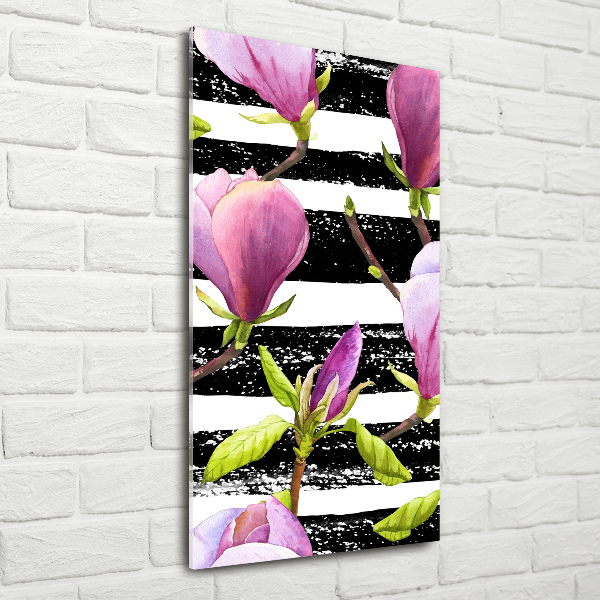 Quadro stampa su vetro verticale Magnolia