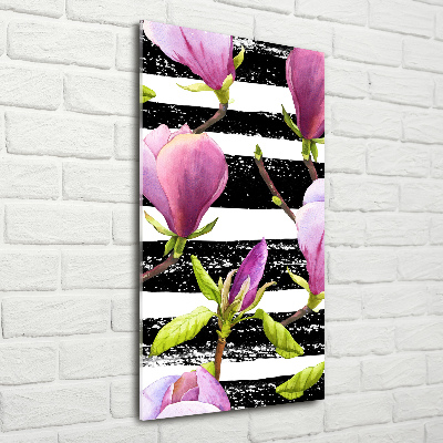 Quadro stampa su vetro verticale Magnolia