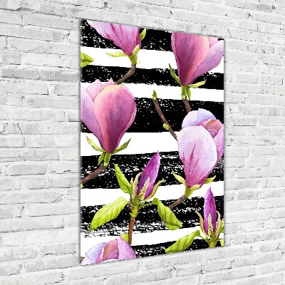 Quadro stampa su vetro verticale Magnolia