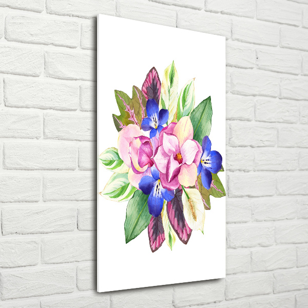 Quadro vetro verticale Un mazzo di fiori