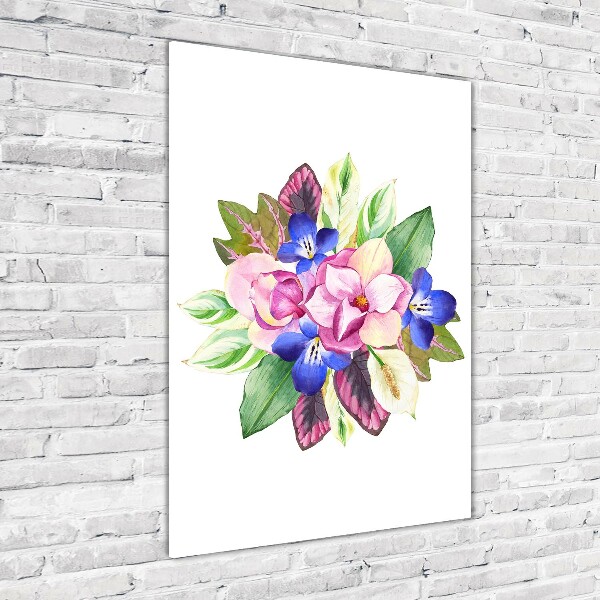 Quadro vetro verticale Un mazzo di fiori