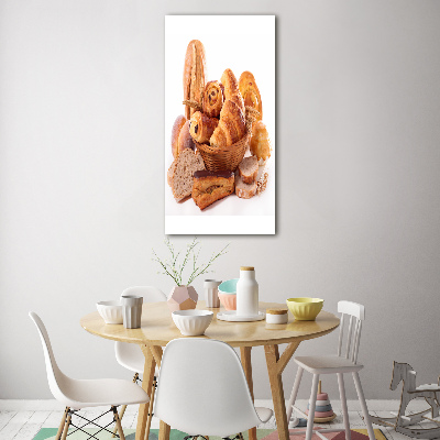 Quadro vetro verticale Pane nel cestino