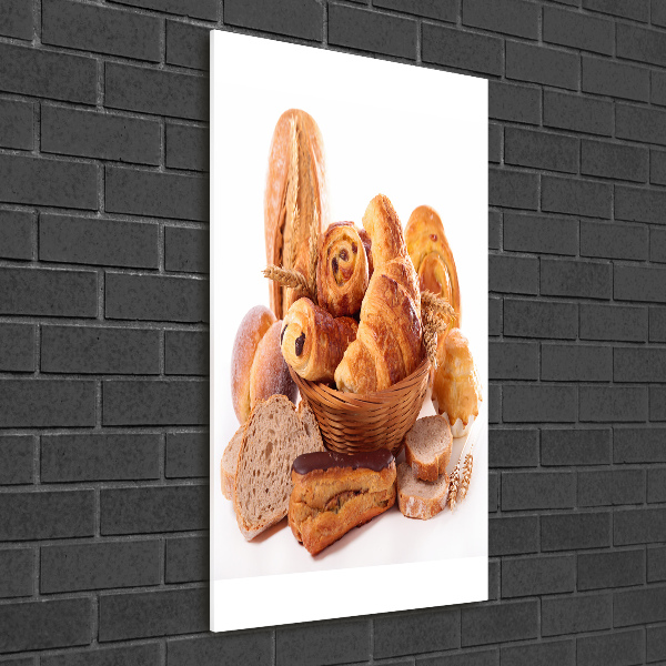 Quadro vetro verticale Pane nel cestino