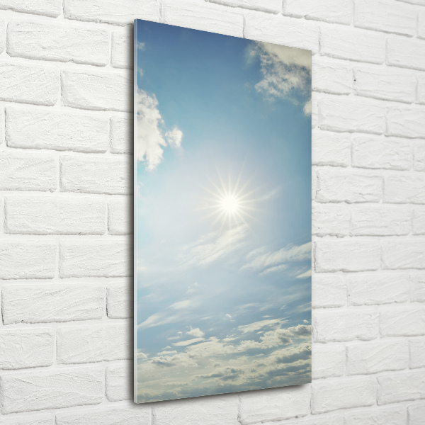 Quadro di vetro verticale Il sole nel cielo