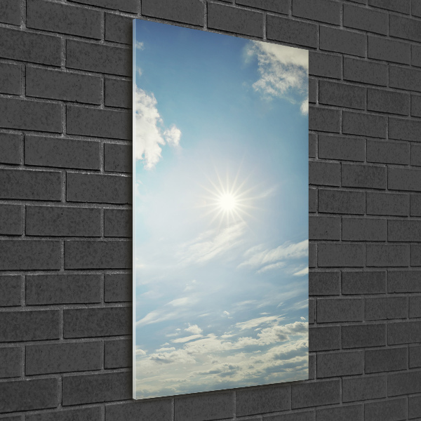 Quadro di vetro verticale Il sole nel cielo