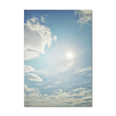 Quadro di vetro verticale Il sole nel cielo