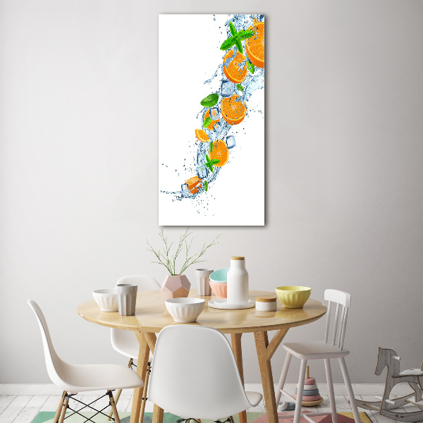 Quadro in vetro verticale Arance