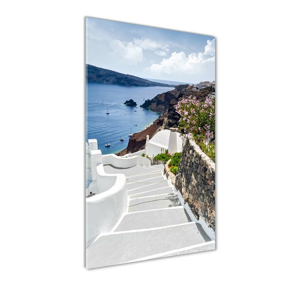 Quadro vetro verticale Santorini, Grecia