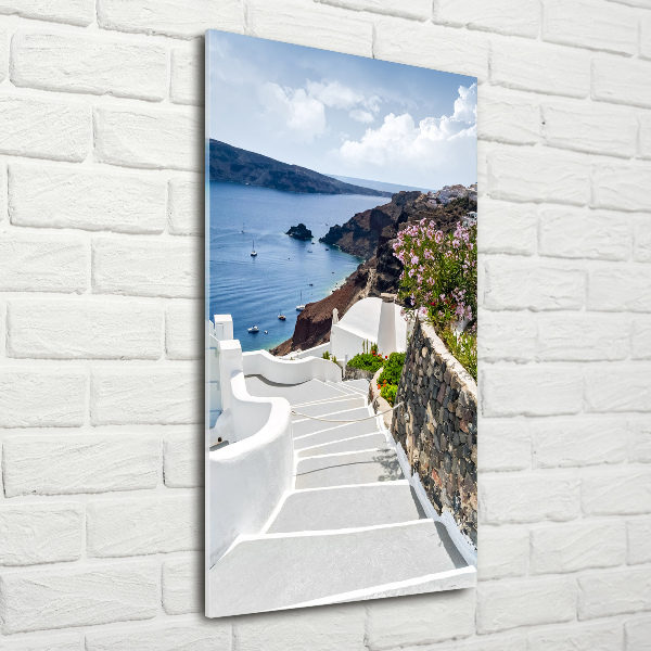 Quadro vetro verticale Santorini, Grecia