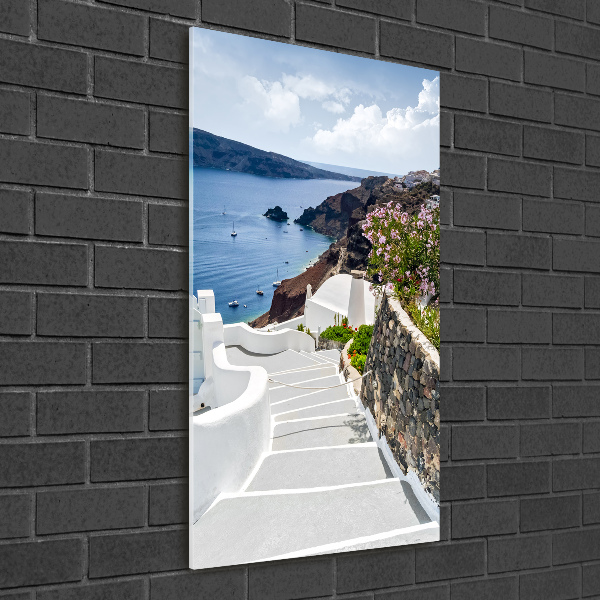 Quadro vetro verticale Santorini, Grecia