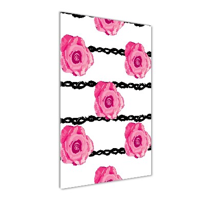 Quadro stampa su vetro verticale Rose