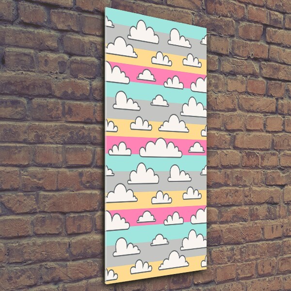 Quadro vetro verticale Sfondo di nuvole colorate