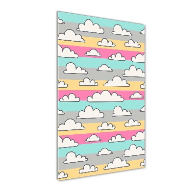 Quadro vetro verticale Sfondo di nuvole colorate