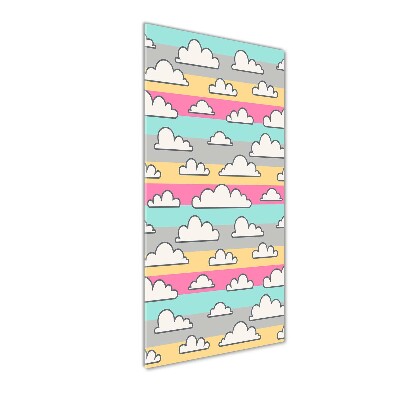 Quadro vetro verticale Sfondo di nuvole colorate
