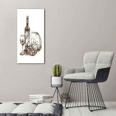 Quadro stampa su vetro verticale Vino e stuzzichini