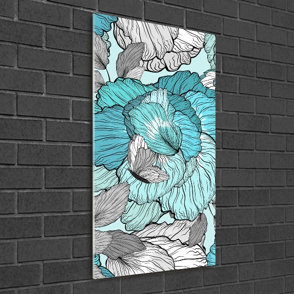 Quadro in vetro verticale Motivo floreale