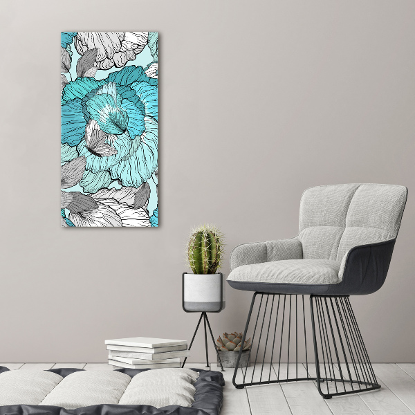 Quadro in vetro verticale Motivo floreale